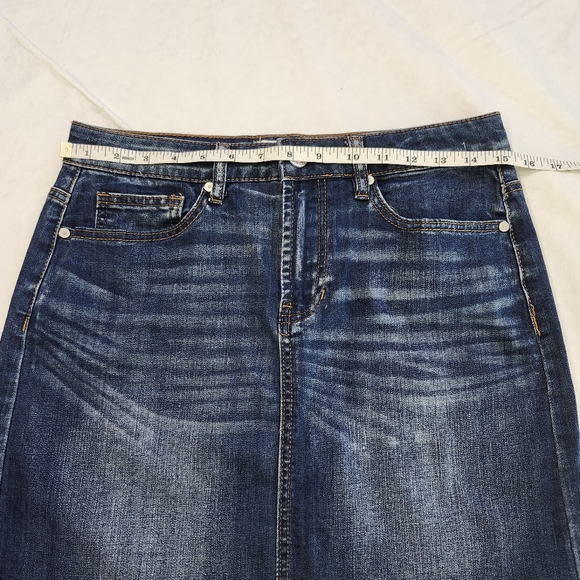 Indigo Rein Size 5 Blue Jean Mini Pencil Skirt Casual Style - Picture 5 of 8